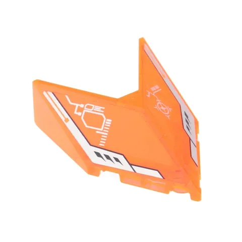 1x LEGO Windshield 6x4x1 1/3 Trans Neon Orange Circuit 22483pb001