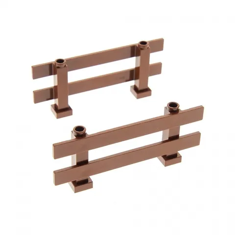 2x LEGO Fence 1x8x2 Red Brown Lattice Gate Barrier 4264031 6079