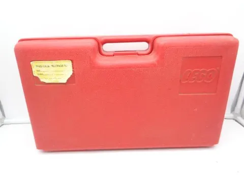Vintage Lego Red Plastic 5"x10"x17" Storage Carrying Case with Internal Tray