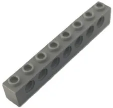 Lego Light Gray TECHNIC Brick 1 x 10 with Holes Qty 1 Part 2730 T1