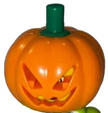 LEGO Minifigure Pumpkin Head, orange Jack-O-Lantern hat Halloween