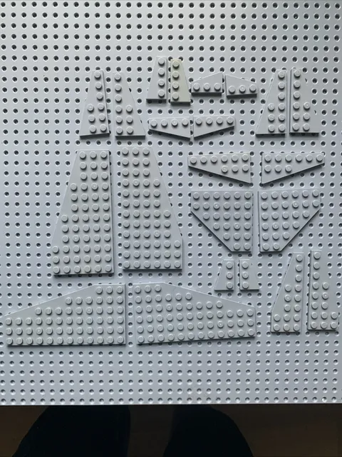 Lego lot of 22  Gray Wings Wedge Space Star Ship Airplane Parts 6