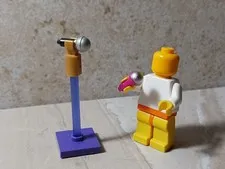 New LEGO Microphone Lot of 2 Purple Satin Colorful Translucent Big Silver Ball