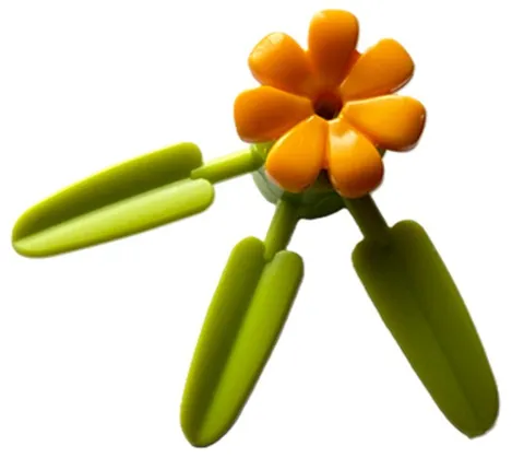 Lego NEW Yellow FLOWER 6 Petals on Lime Green Bamboo 3 LEAF Plant Part D816