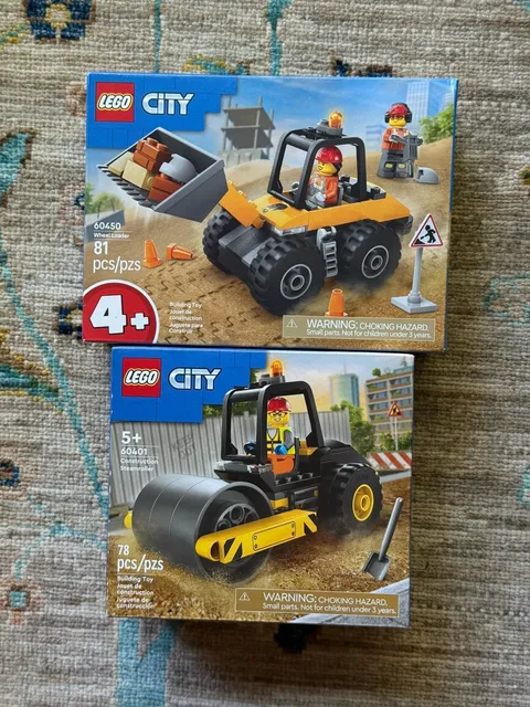 LEGO City Construction Steamroller 60401 & 60450 Wheel Loader New/factory sealed