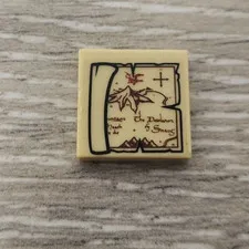 Lego 3068pb0639 Tan Tile 2 x 2 with Map Lonely Mountain Desolation of Smaug
