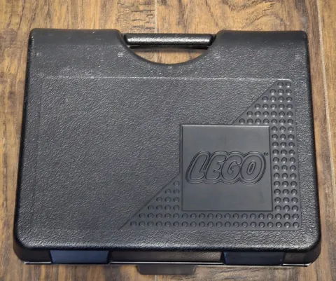 Vintage Lego Storage Carrying Case Black Plastic Latch Closure Box 1997 USA Made