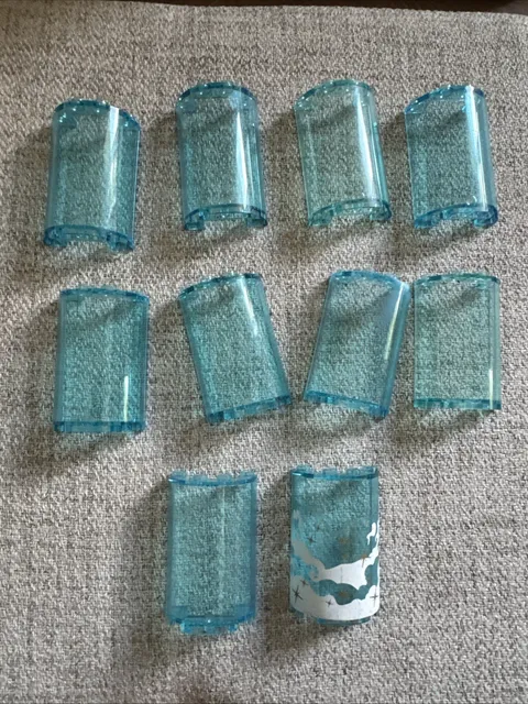 Lego Cylinder Half 2 x 4 x 5 with 1 x 2 Cutout. Light Blue. Lot Of 10.