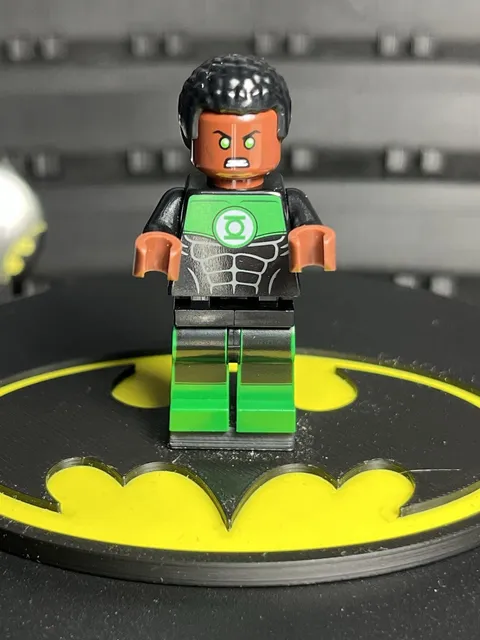 LEGO John Stewart Green Lantern Super Heroes Minifigure Black Suit Green Legs