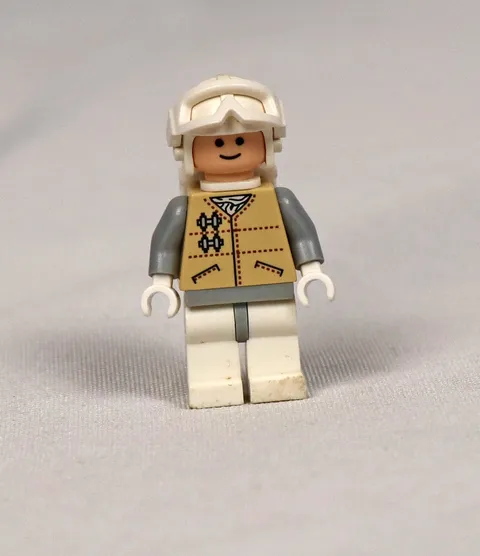 Lego Star Wars Hoth Rebel Trooper Minifigure sw0252 Tan Vest White 2009 7749