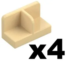 Lego Part 93095 Tan PANELS 1 x 2 x 1 Rounded Corners Center Divider Qty 4 TN4