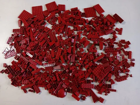 LEGO BULK LOT OF 700 DARK RED BRICKS PLATES SLOPES  & SPECIALTY PIECES