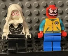 Lego Minifigure Ghost - Spider Gwen Stacy + Spider man Leather Jacket  2 Pc Lot