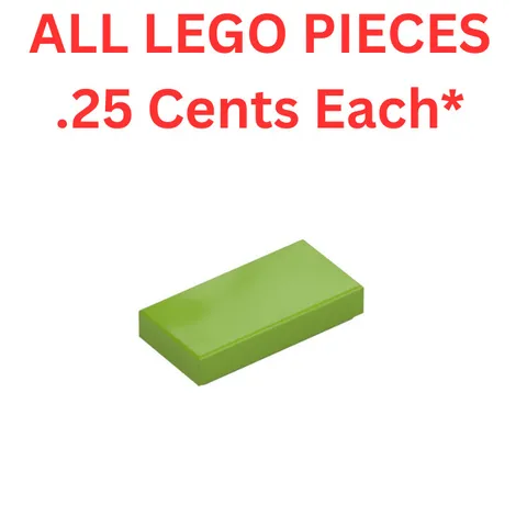 LEGO Tile 1x2 with Groove Lime Green 3069 - Genuine LEGO Parts Pieces Bulk