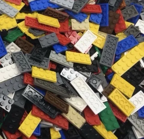 50 Assorted Lego Plates Lot: 2x2 2x3 2x4 2x6: pieces 2x-wide only: flats bulk