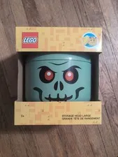 LEGO Halloween Storage Head Container, GREEN Spooky Scary Skeleton Zombie LARGE
