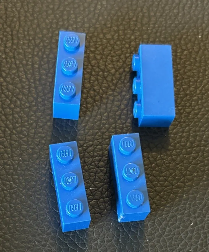 LEGO Parts Lot 4 Blue Replacement Brick 1 x 3 #3622 1x3 Bricks