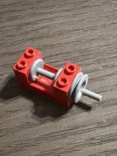 LEGO Red String Reel Winch  2 x 4 x 2 Gray Reel and Handle