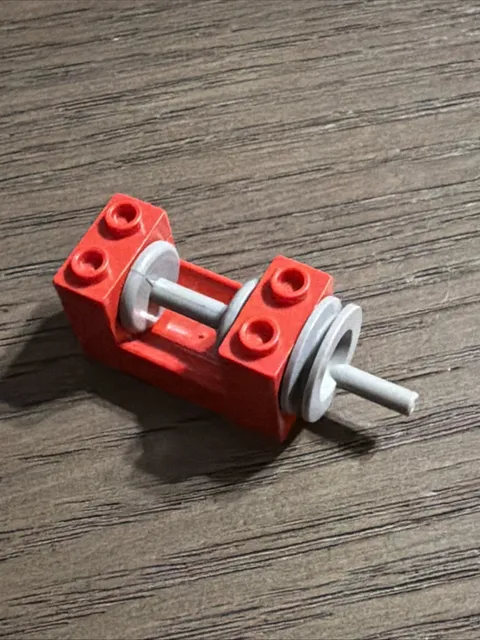 LEGO Red String Reel Winch  2 x 4 x 2 Gray Reel and Handle