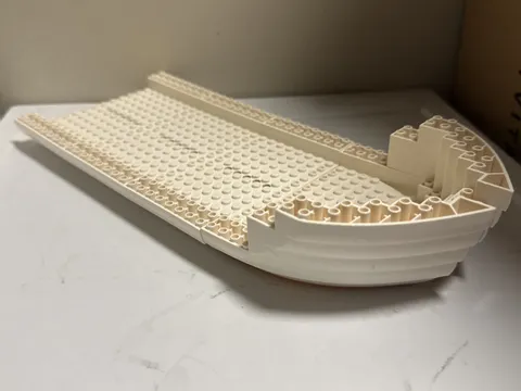 Lot of 4 USED Lego White Boat Hull Pieces Ship