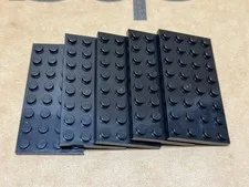 LEGO Parts - Black Plate 4 x 8 - No 3035 - QTY 5