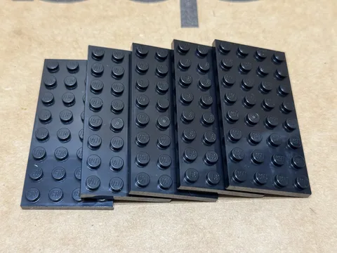 LEGO Parts - Black Plate 4 x 8 - No 3035 - QTY 5