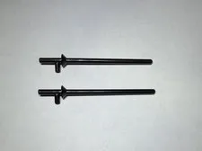 Lego Lot Of 2 Black Mini Lances Lance Castle Knight Pole Flag Bar New