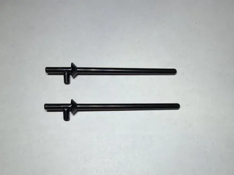 Lego Lot Of 2 Black Mini Lances Lance Castle Knight Pole Flag Bar New