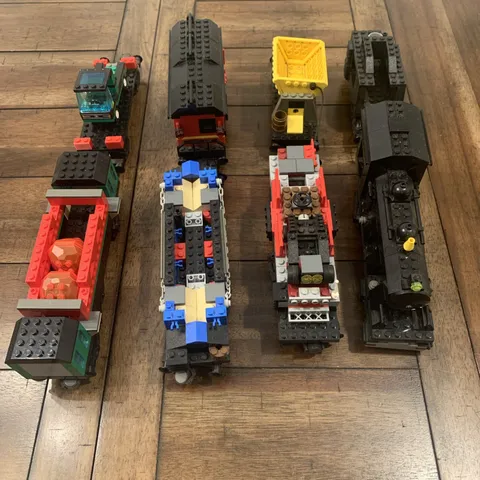 Lego MISC  Engine Cargo Caboose Train Car Lot As Shown