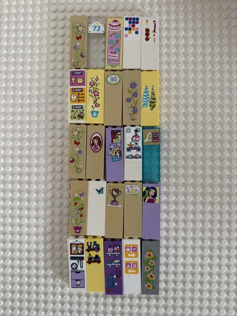 (25) LEGO Pillar Column Wall Support Beam Lot- Various Sticker - 1X2X5-(#3)