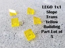 LEGO 1x1 Slope Trans Yellow Building Part Lot of 5