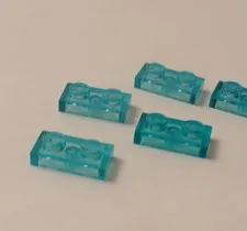 Lego x12 Trans Light Blue 1x2 Plates, 3023 ,6225, 28653 (028-3)