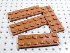 LEGO Lot of 4 Reddish Brown 2x6 Plates BA
