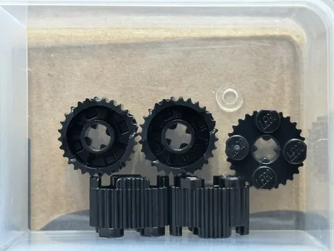 LEGO Parts - Black Brick, Round 2 x 2 with Axle Hole Grille - No 92947 - QTY 5