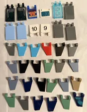 Genuine LEGO Mixed decorated panels & Slope Pieces Lot Multicolor Plastic