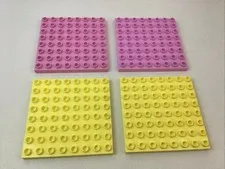 Lego Duplo Yellow &Pink Baseplates 8X8 Replacement Pieces Princess Palace Castle