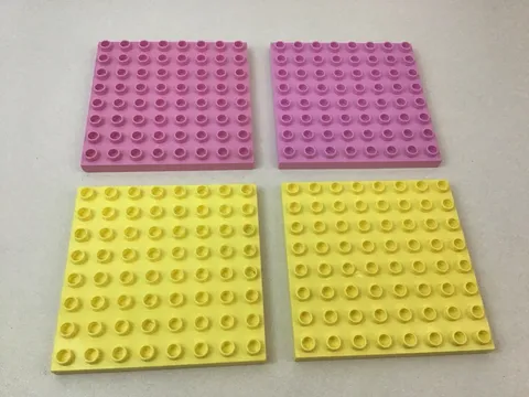 Lego Duplo Yellow &Pink Baseplates 8X8 Replacement Pieces Princess Palace Castle