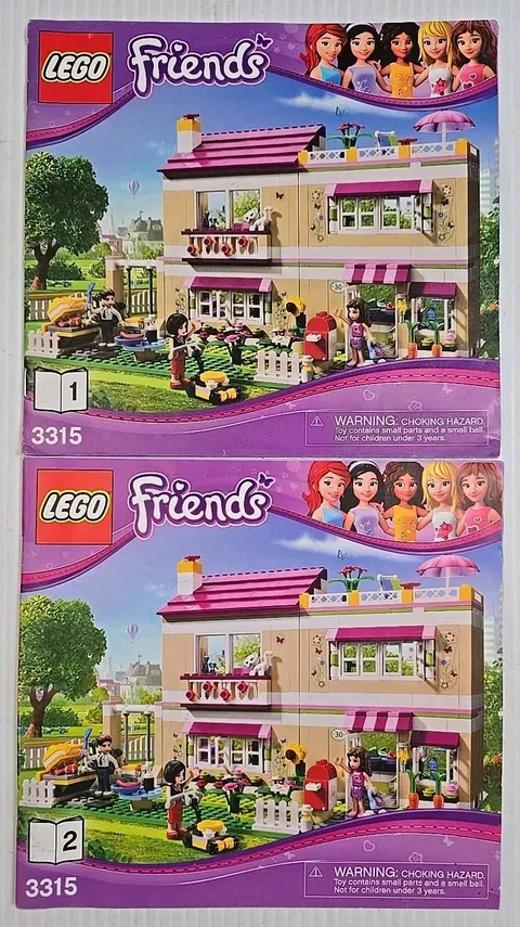 LEGO Friends 2-Booklets Olivia's House #3315 MANUAL INSTRUCTIONS ONLY!!!!