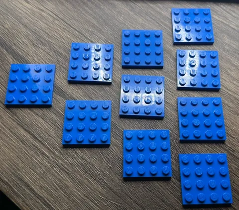 Lot of 10 Genuine LEGO Blue 4x4 Dots 3031 Flat Base Plates Brick Building Part