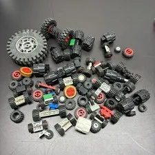 Vintage LEGO Wheels Tires Axles Mixed Lot Technic Town Vehicle Parts