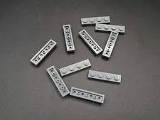 LEGO - 10x - Plate - Plate - 1x4 - Dark Grey - Dark Grey - 3710