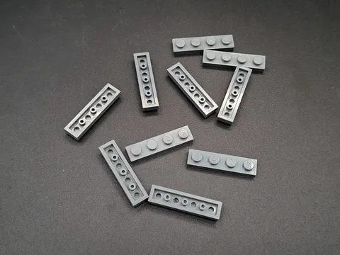 LEGO - 10x - Plate - Plate - 1x4 - Dark Grey - Dark Grey - 3710