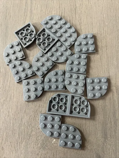 LEGO 30357 Dark Bluish Gray Plate, Round Corner 3x3- 18 Pieces