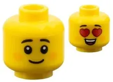 Lego 71048 New CUPID Minifig HEAD Yellow Child Orange Cheeks Heart Eyes D211