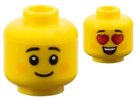 Lego 71048 New CUPID Minifig HEAD Yellow Child Orange Cheeks Heart Eyes D211