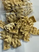 LEGO- NEW-#15208-TAN-PLATE MODIFIED 1 X 2 W/ 3 TEETH-25 PIECES