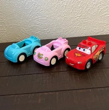 Lego Duplo Car Lot of 3 #95 Lightning McQueen Piston Cup, Minnie’s Car, and Blue