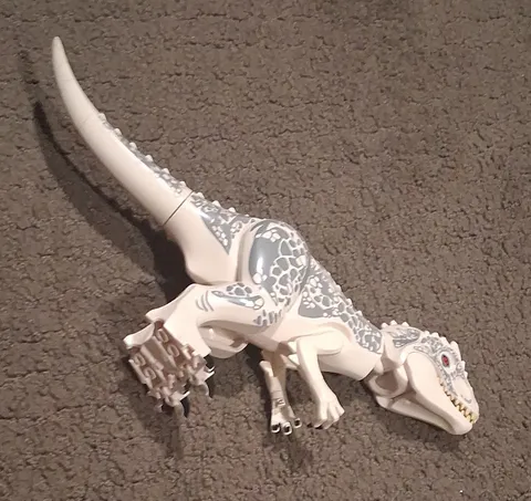 LEGO White & Gray Dinosaur Animal Figure, Printed Gray Pattern
