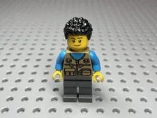 LEGO Minifigure Camper Van Owner Male Dark Tan Vest Stubble No: cty1261 Alt Hair