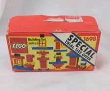 LEGO Basic Building Set (1698) 24 Pieces Mfg 1991 New Unopened Damaged Box